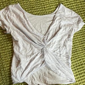 Light blue front knot top